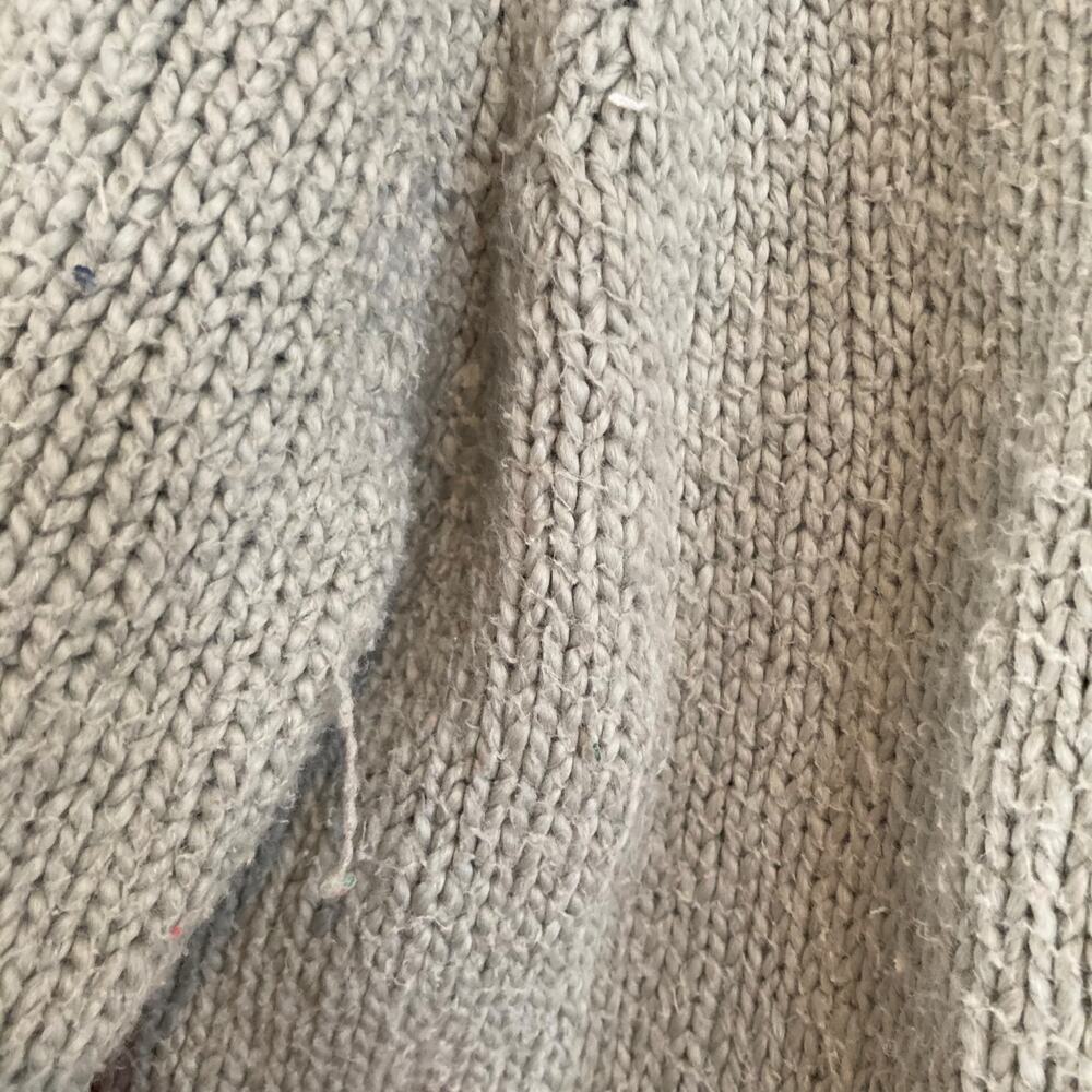 LL Bean Sage Green Cotton Knit Full Zip Cottagecore Cardigan Sweater Size Medium - Picture 8 of 13
